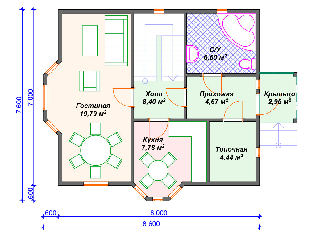 Каркасный дом с эркером 90 м2. | Arplans.ru - проекты домов | Дзен