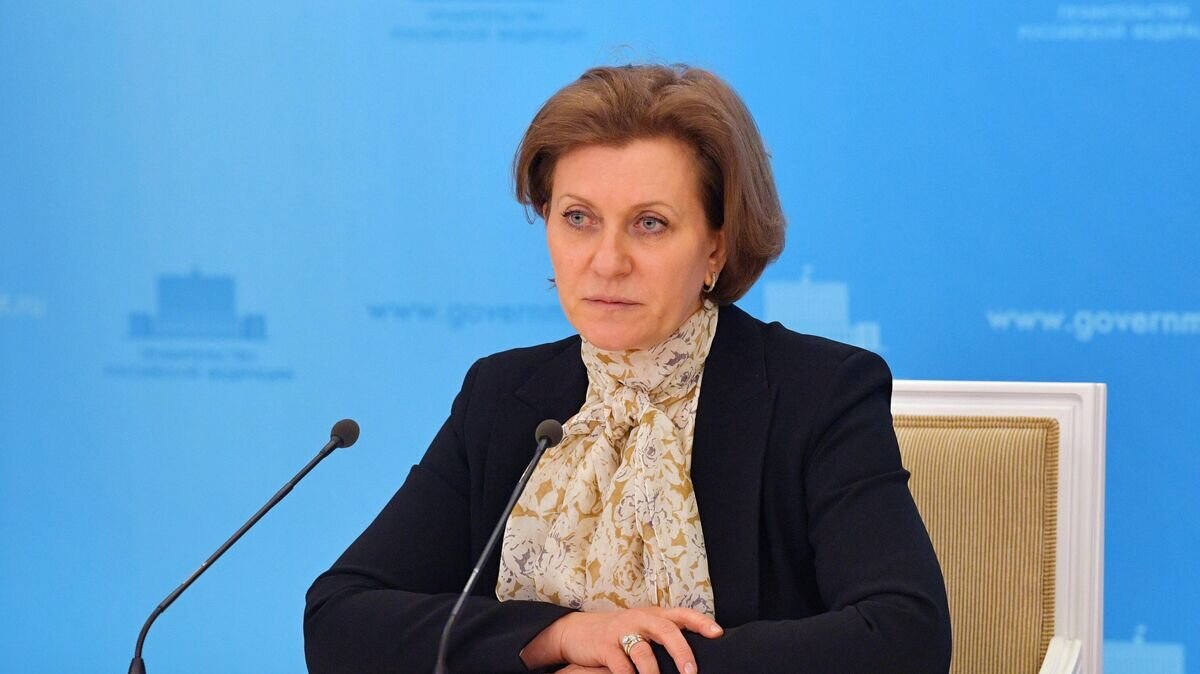    Руководитель Роспотребнадзора Анна Попова во время брифинга© РИА Новости / Александр Астафьев