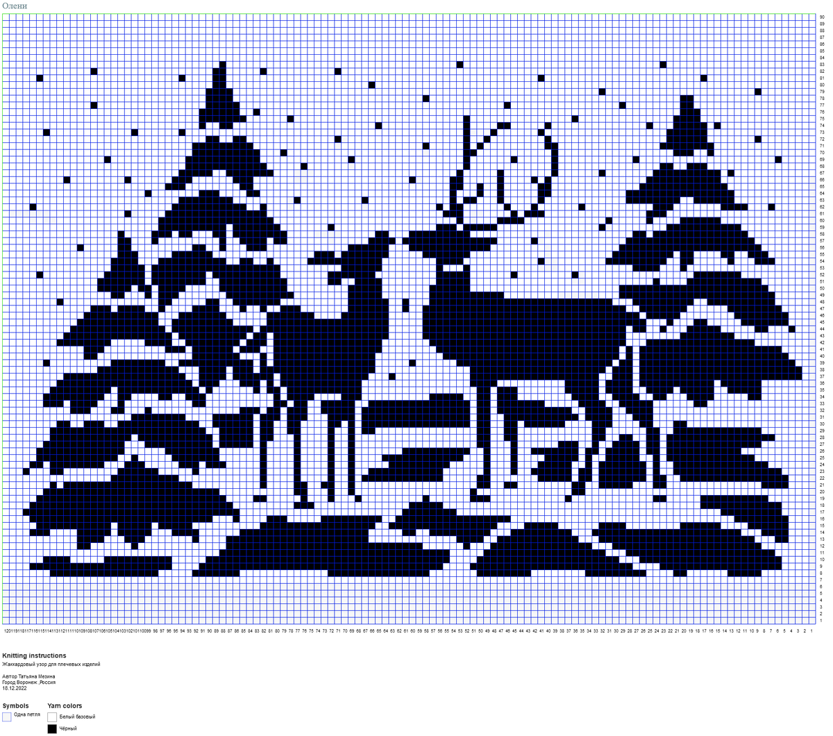 Это уже готовая схема переда плечевого изделия. Эксклюзив и Новогодний подарок от меня всем вязальщицам жаккарда.