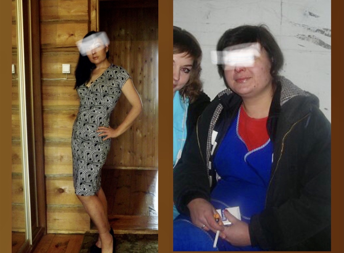 На втором фото это не максимальный вес , т.к она не фотографировалась совсем , когда была полной 