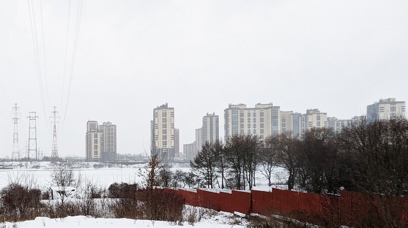 ЖК «Живи! В Рыбацком» (вид с правого берега Невы)