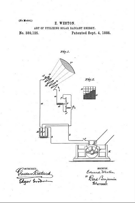 Первые патенты солнечной энергетики: «Искусство использования солнечной лучистой энергии» и «Устройство для использования солнечной лучистой энергии»