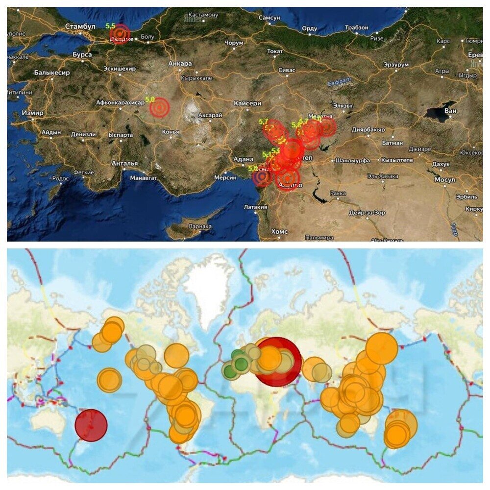 Землетрясение карта онлайн турция