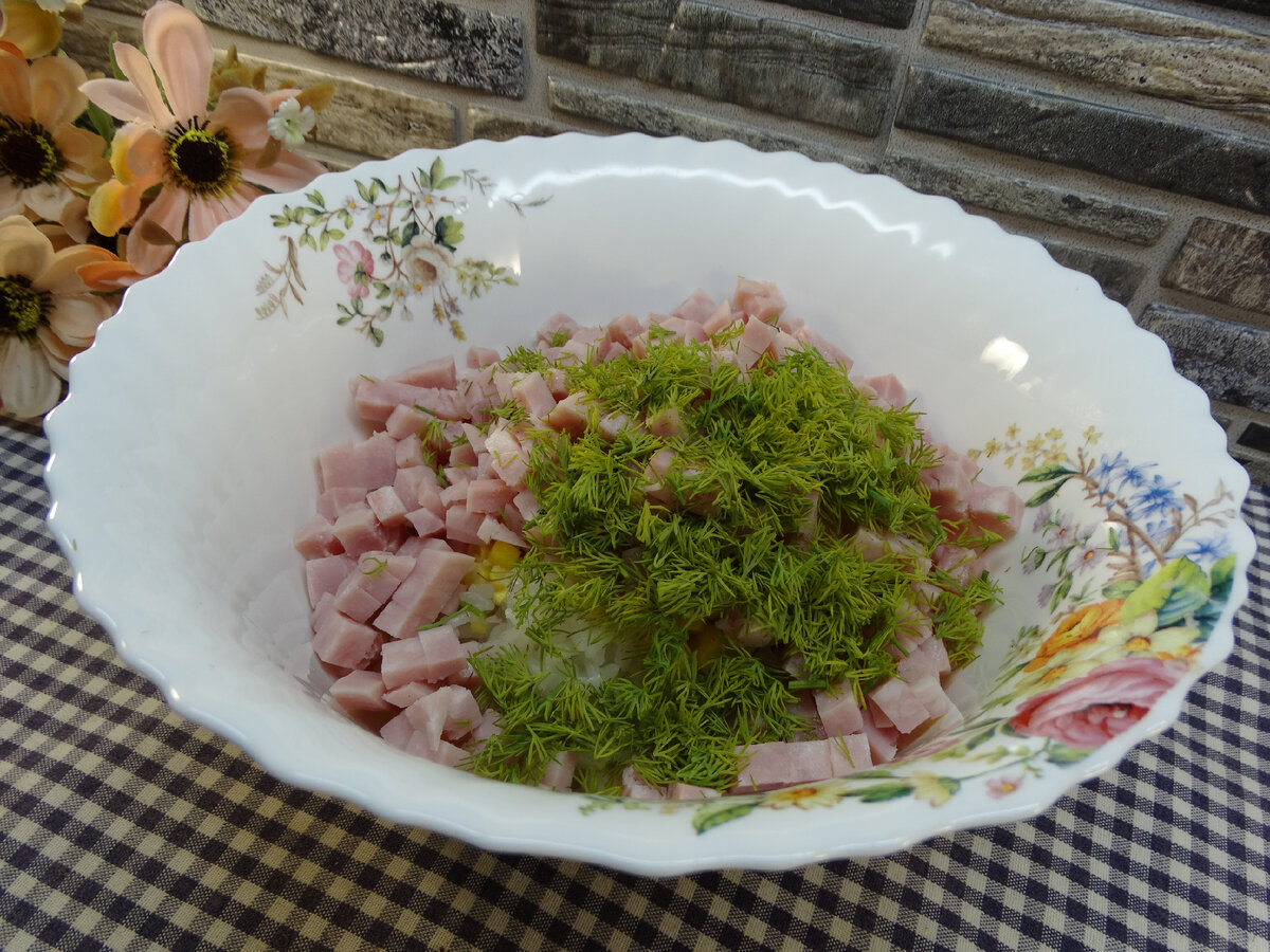 Салат с рисом и ветчиной | Готовим вкусно дома/ Кулинария/ Рецепты | Дзен