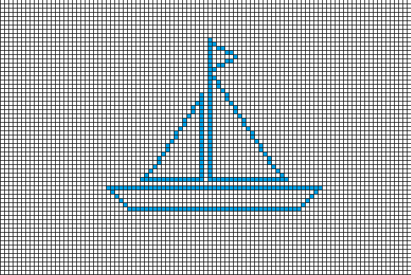 Схема для филейного вязания "Парусник"