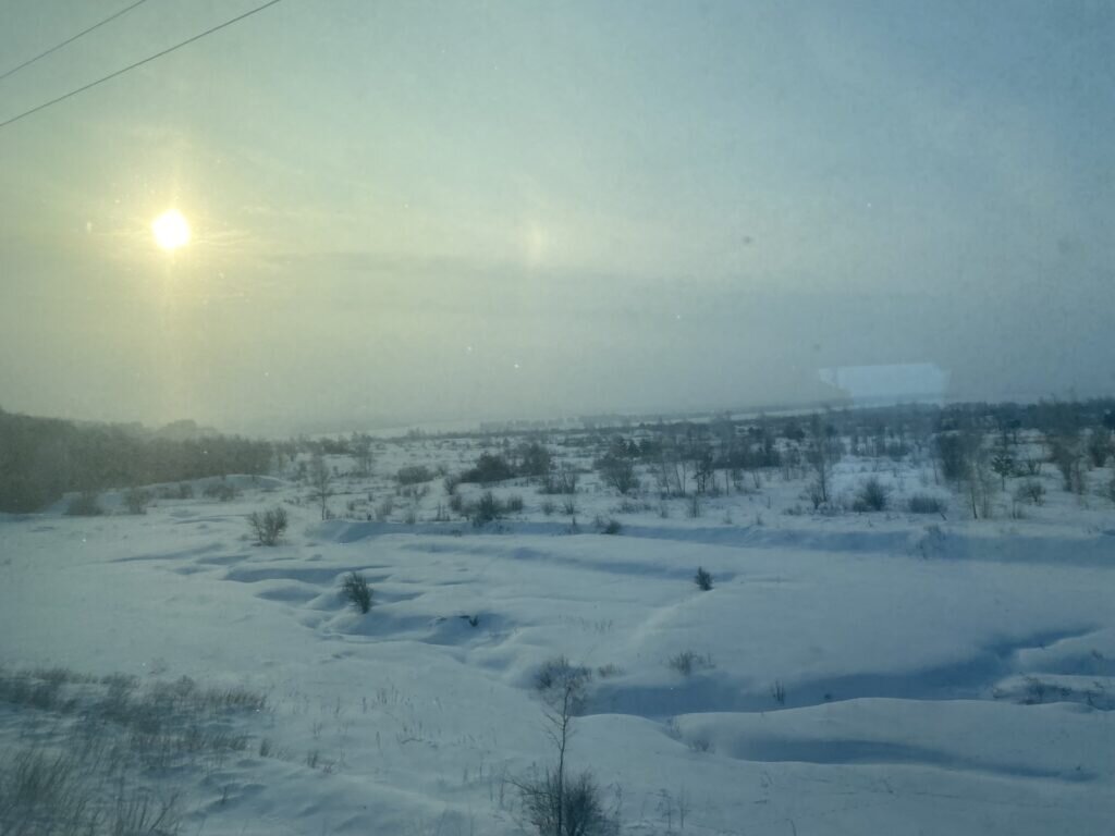 В поезде. Подъезжаем к Казани