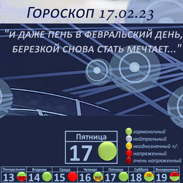 Гороскоп на 17.02.23. " и даже пень в февральский день, березкой снова стать мечтает..."