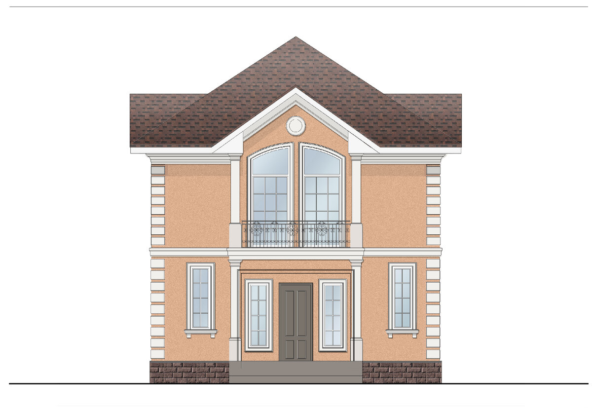 проект фасада с декором