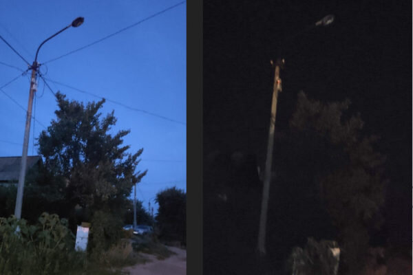    Ночная тьма на улице Лесозащитной грозит многими опасностями