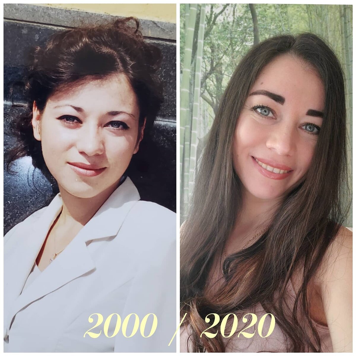 Разница между фото ровно 20 лет)))