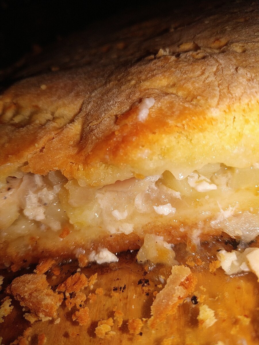 Курник в разрезе,очень сочный