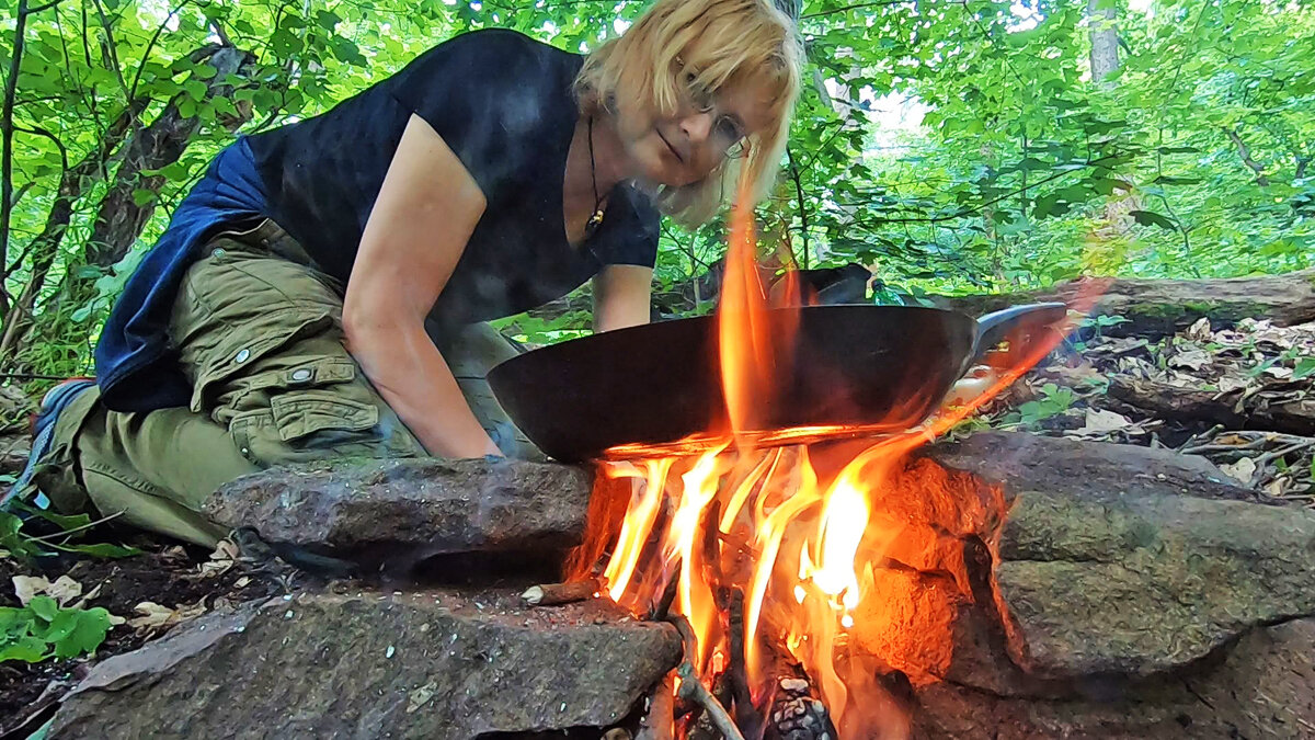 Жарю лопух на сковороде