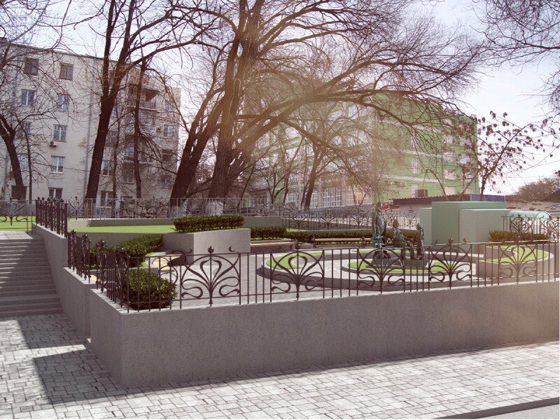 Один из проектов благоустройства сквера Аксаковых. Источник: https://taburent.ru/skver-aksakova-variant-samgtu