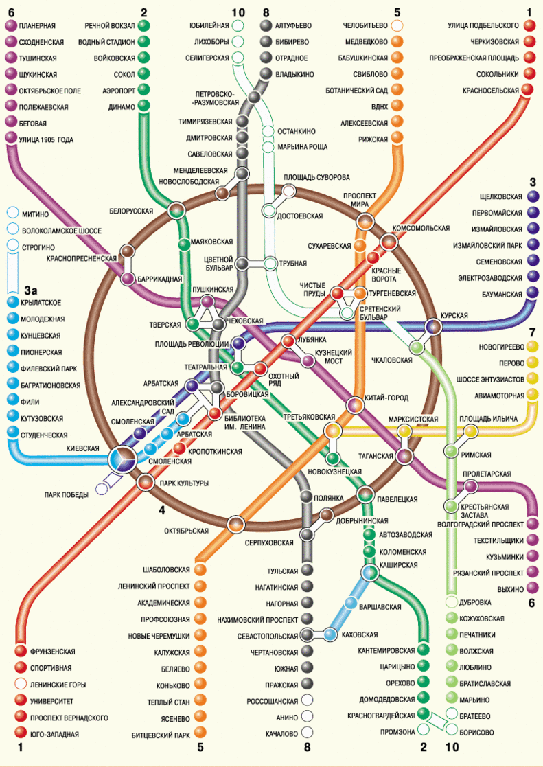 Карта московского метро с расчетом времени в пути