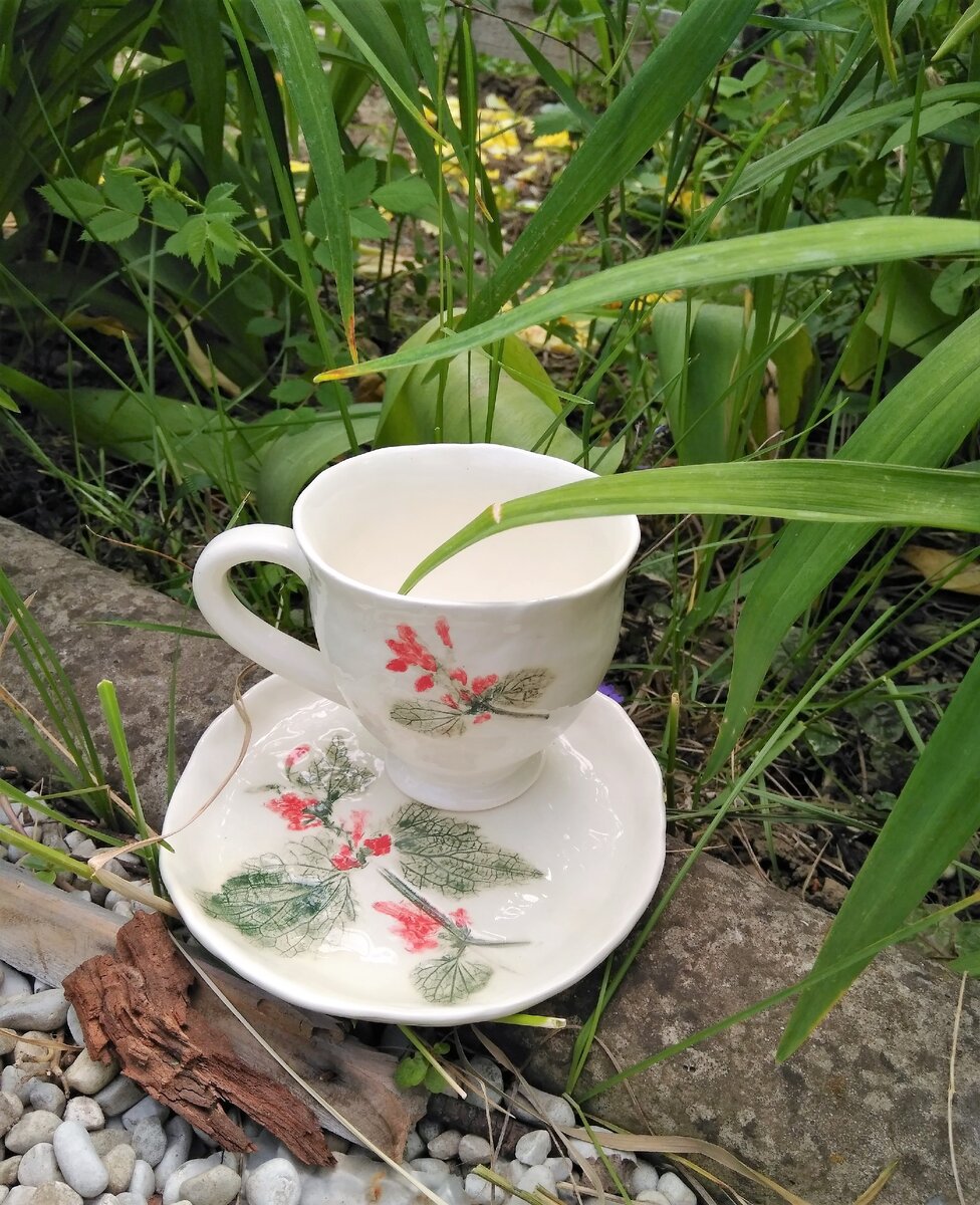 Чайная пара ручной работы (лепка из кома и из пласта)