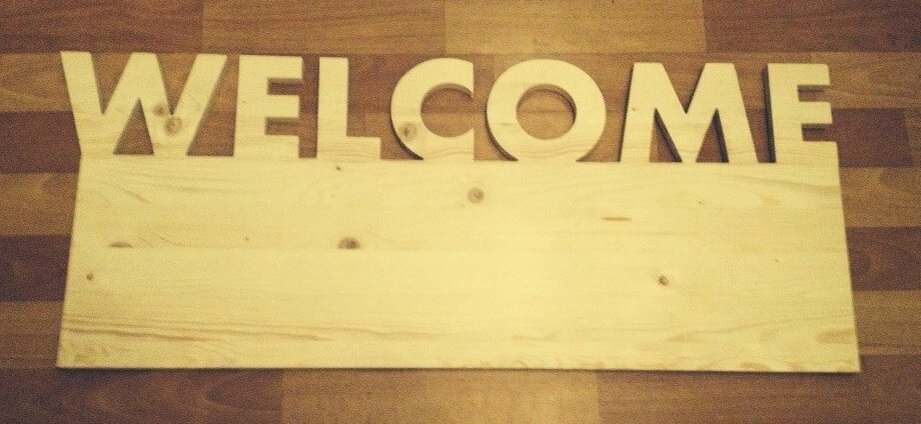 Заготовка для вешалки "WELCOME", сосновый щит 18 мм толщиной