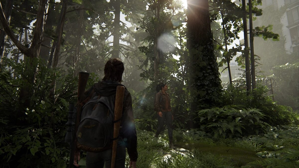 Отряд мести в проработанном геймдизайнерами лесу.