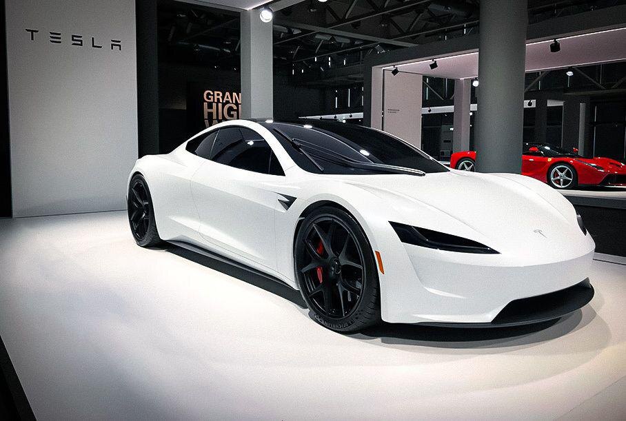 Прототип Tesla Roadster на автосалоне Grand Basel в 2018 году © Tesla