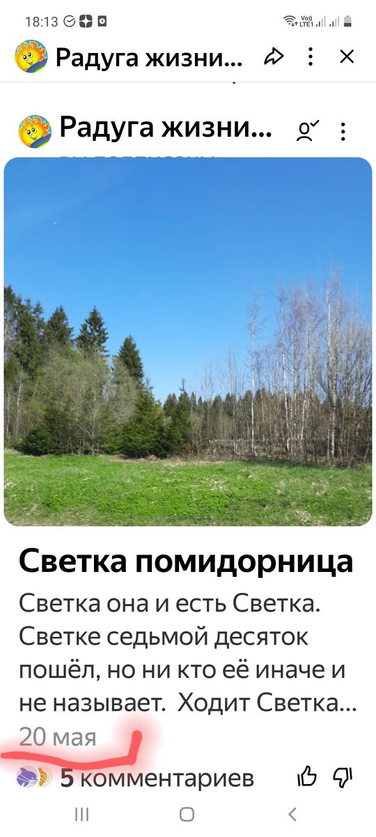 Скриншот. Моя статья