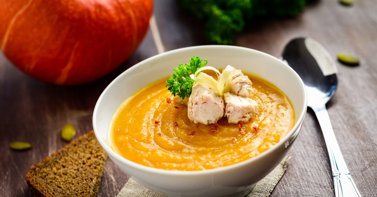 Тыквенный суп-пюре с курицей