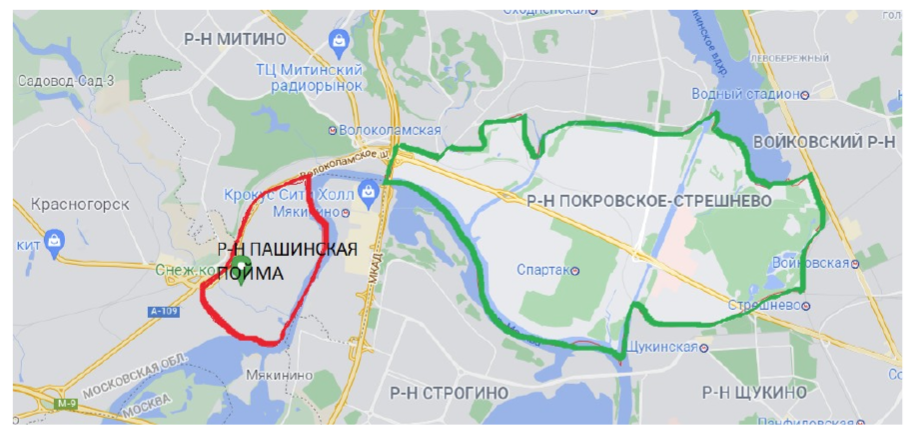 Обзор района Павшинская пойма города Красногорск (Московская область ...