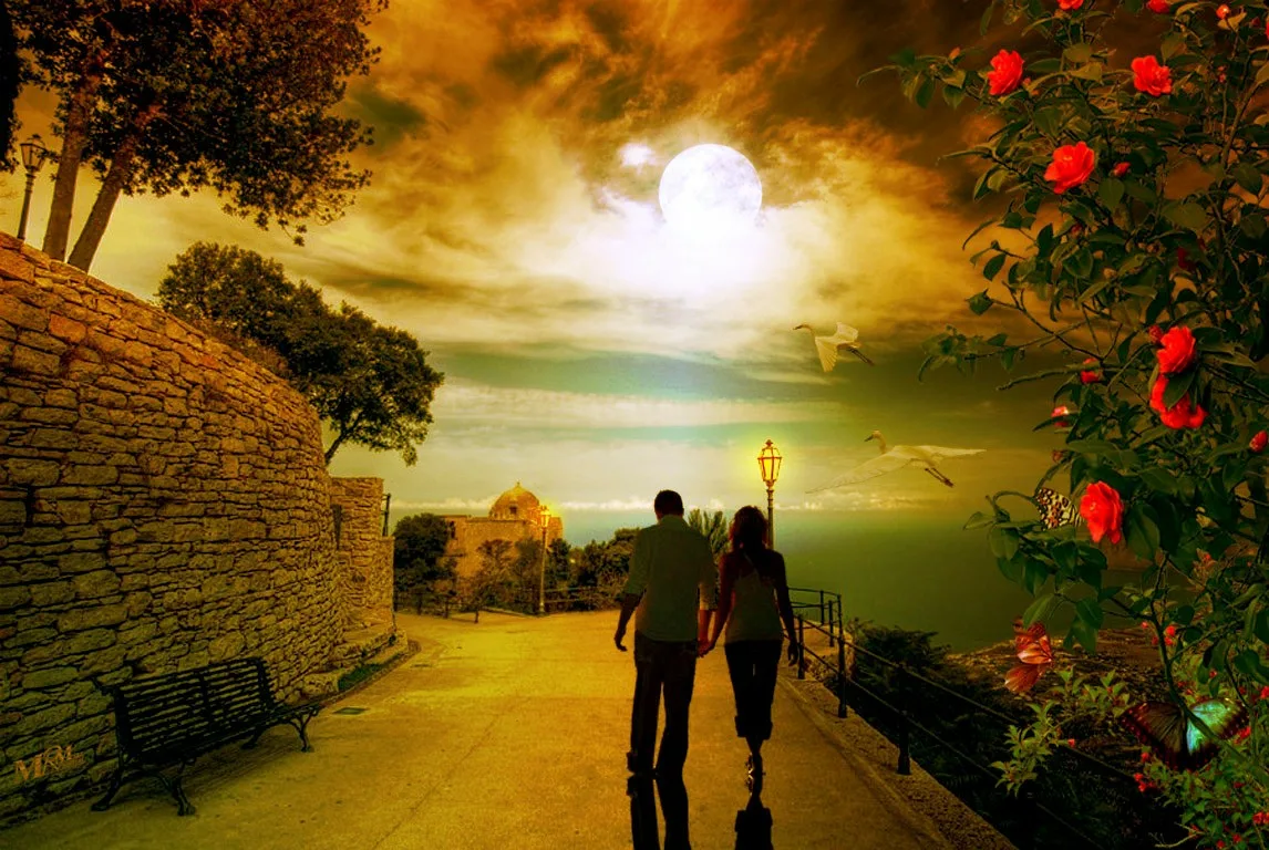 Воспоминания лучшего друга. Романтическая прогулка. Встреча влюбленных. Вечерняя прогулка. Мир любви и романтики.