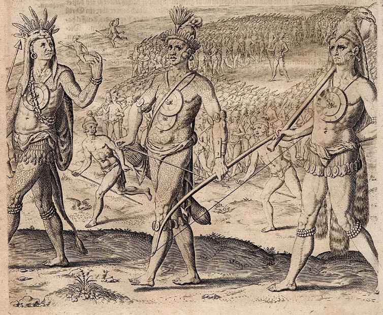 Гравюра с индейцами. Изображение из открытых источников