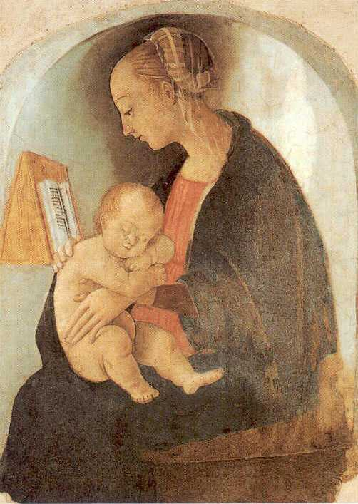 Мадонна из дома Санти, 1498, Фреска, 97 x 67, Дом-музей Рафаэля Санти, Италия