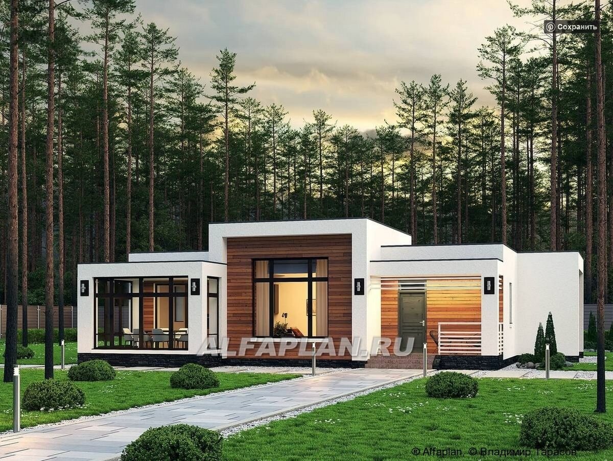 Проект одноэтажного дома 670B «Эрато», ©Владимир Тарасов