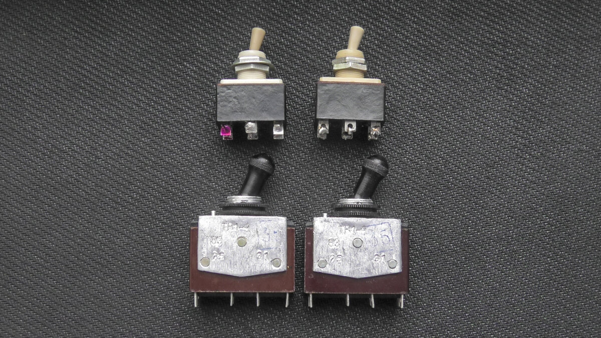 Тумблеры СССР ТП1-2 и ТВ1-4.
