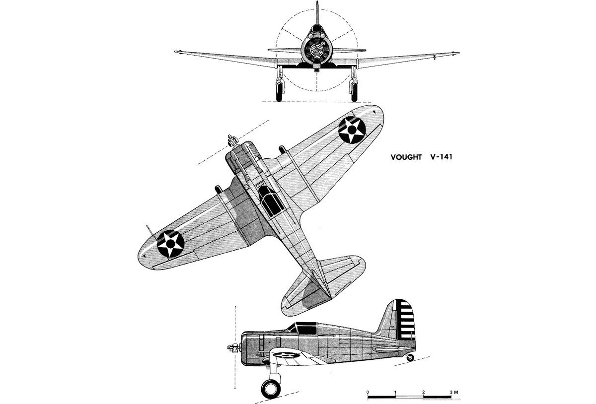 Vought V-141. Проекции. Фото: the-blueprints.com // Dr Dan Saranga