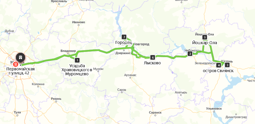Казань йошкар ола на карте