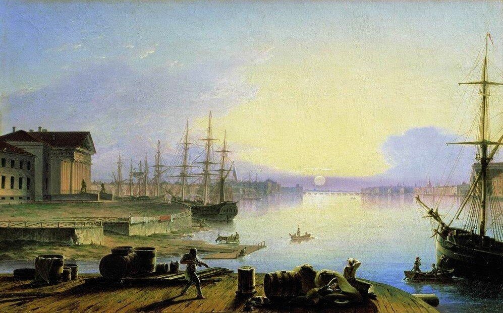 Воробьёв М.Н.,«Восход солнца над Невой», 1830