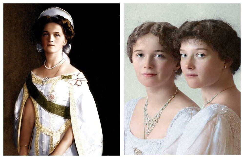 Слева Ольга, Справа Ольга и Татьяна