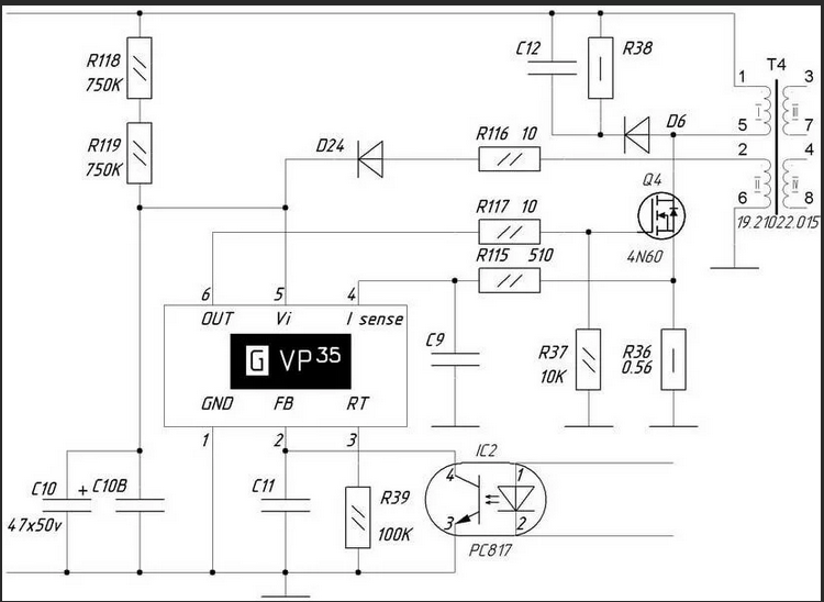 Tp ms3663t pb751 схема блока питания