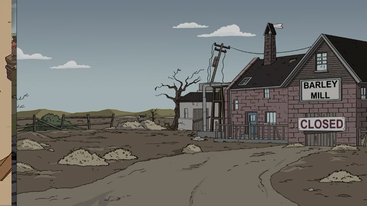 Из-за ячменя плохого качества в соседнем городе Огденвилль закрывается мельница...
