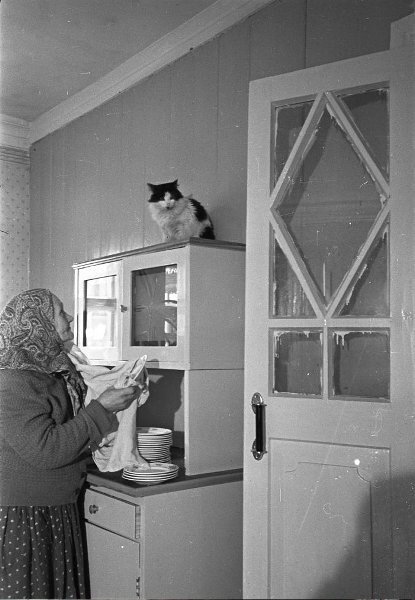  «Первый день новоселья. В четырех комнатах только что построенного дома устраивается семья Алексея Семина, скотника колхоза имени Ленина, Московской области». Сигизмунд Кропивницкий, 1958 год, Московская обл., МАММ/МДФ.