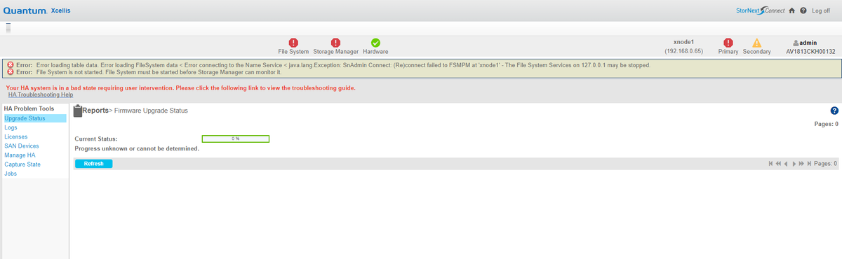Ошибки вторичной ноды.