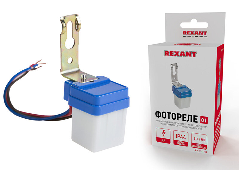 Фотореле 01 5-15 Люкс 6А IP 44 REXANT 