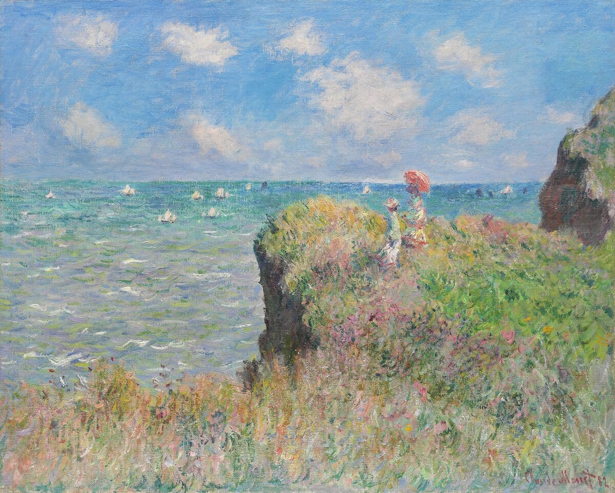 Cliff Walk at Pourville (1882) by Claude Monet. Original from the Art Institute of Chicago. Digitally enhanced by rawpixel. Источник: rawpixel.com Картина находится в общественном достоянии
