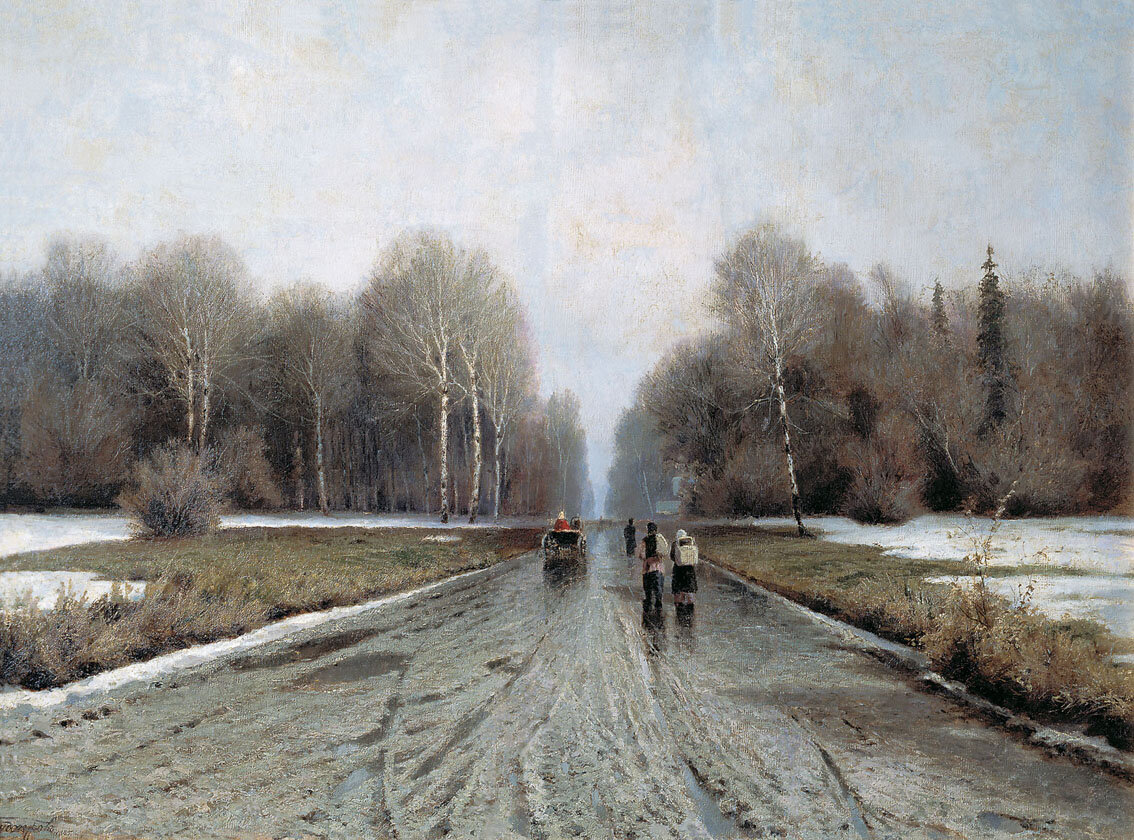 "Ранняя весна", И.И. Ендогуров, 1885. Владимиро-Суздальский музей-заповедник.