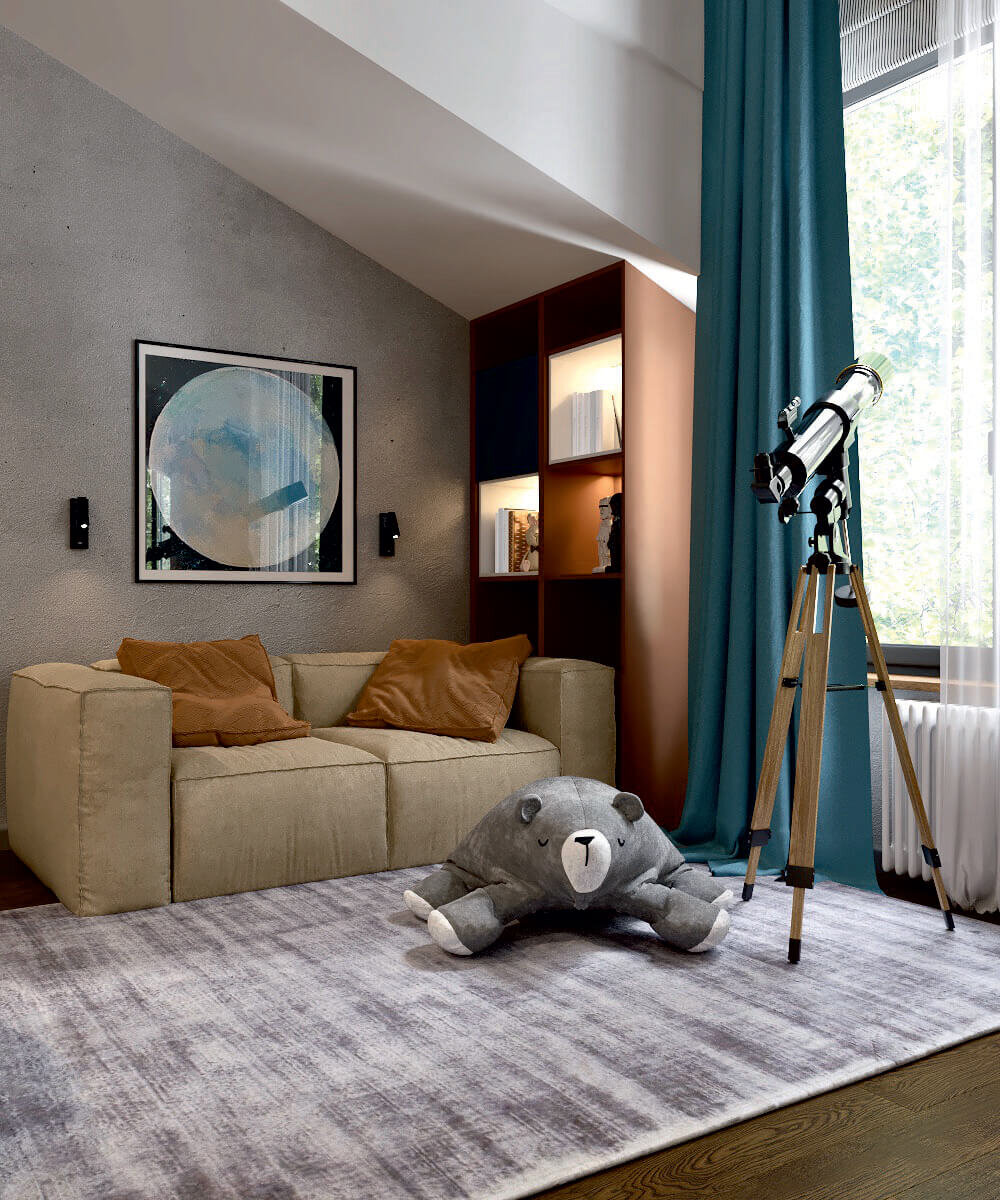 Уютная зона отдыха с мягким диваном фото 1