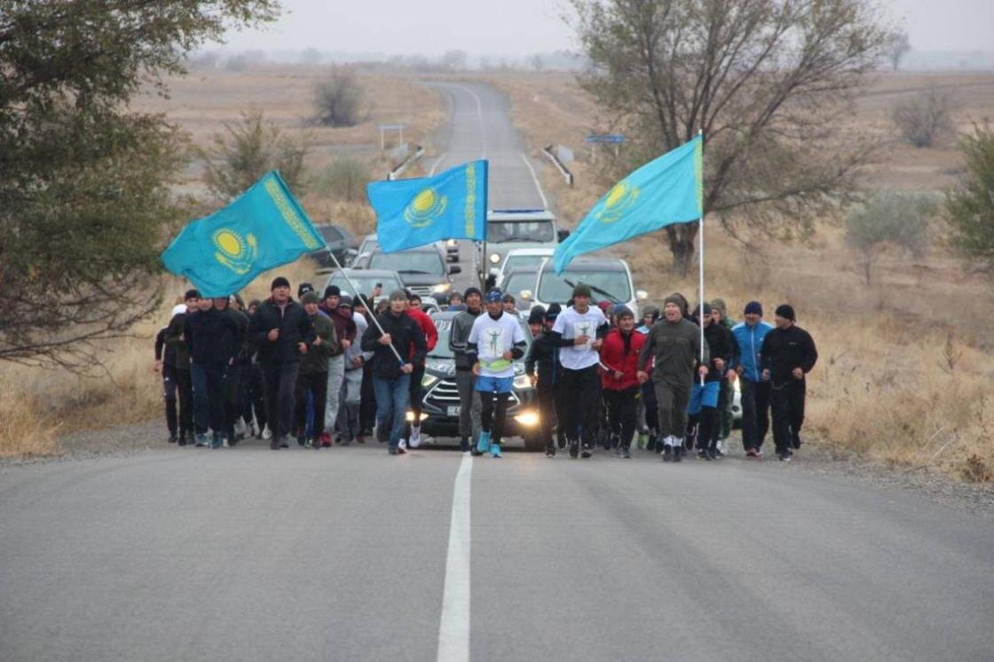    Рауан Абылханов у финиша:Пресс-служба Минобороны Казахстана