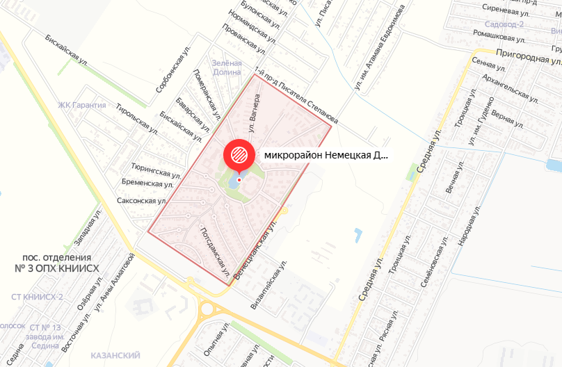 Немецкая деревня на карте