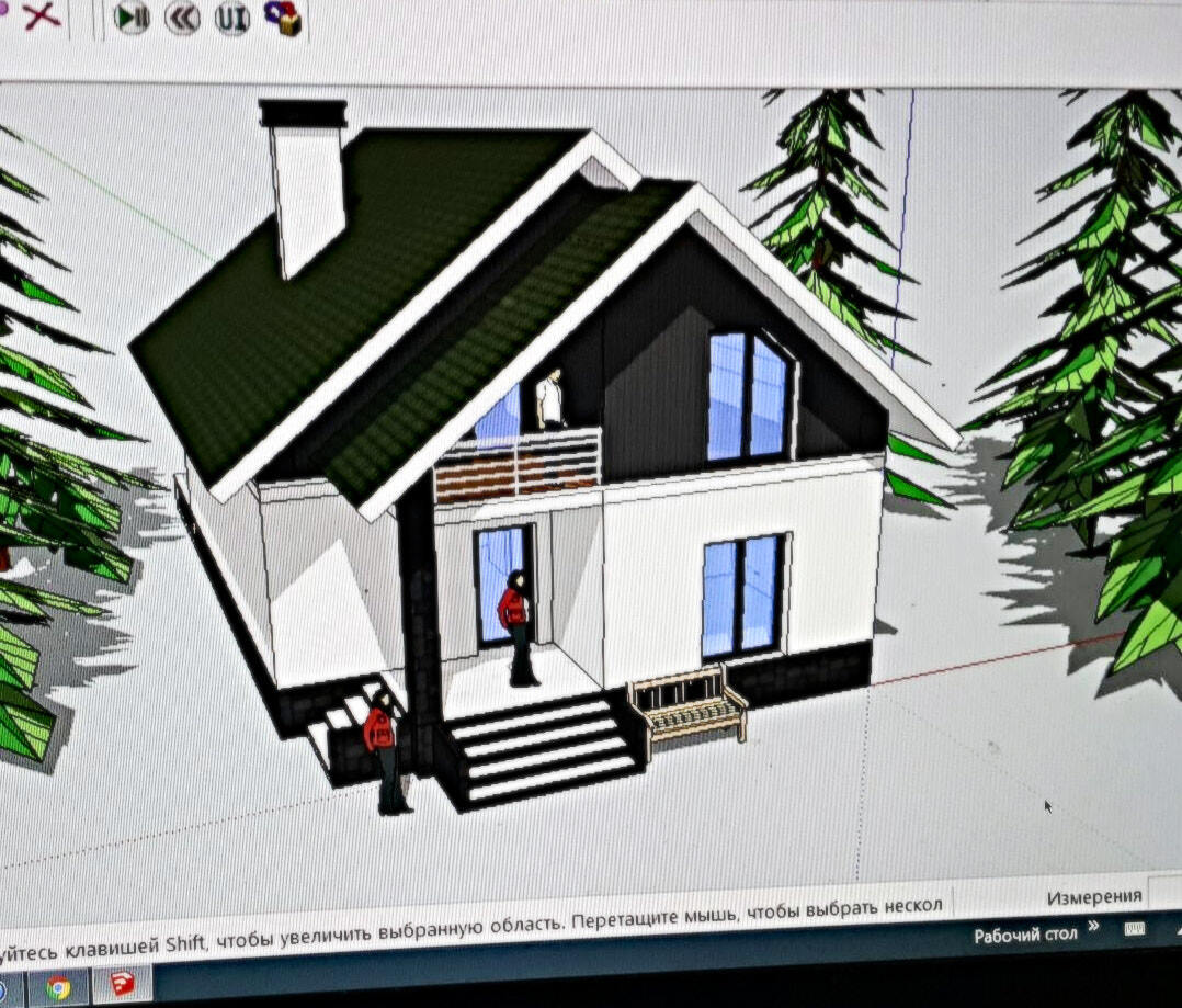 Так выглядел наш дом на экране монитора. 