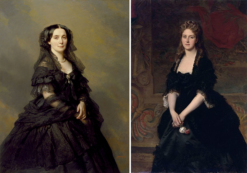 Слева - княгиня Кочубей,  Франц Ксавер Винтерхальтер , 1860. Справа - Надежда Половцова,  Микеле Гордиджиани, 1869. (сс) Wikimedia Commons