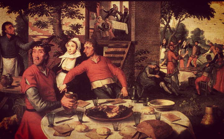 Придворные за столом. 