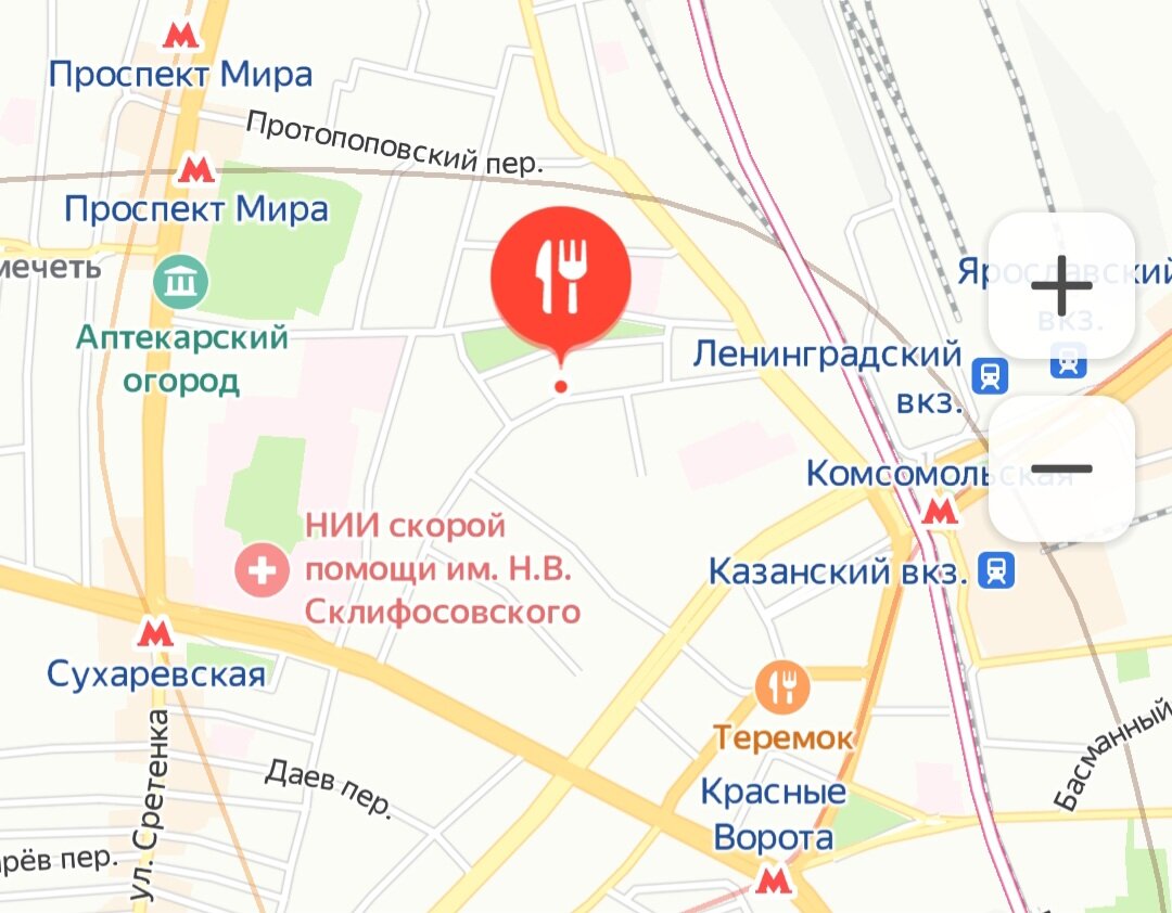 Адрес ресторана на карте