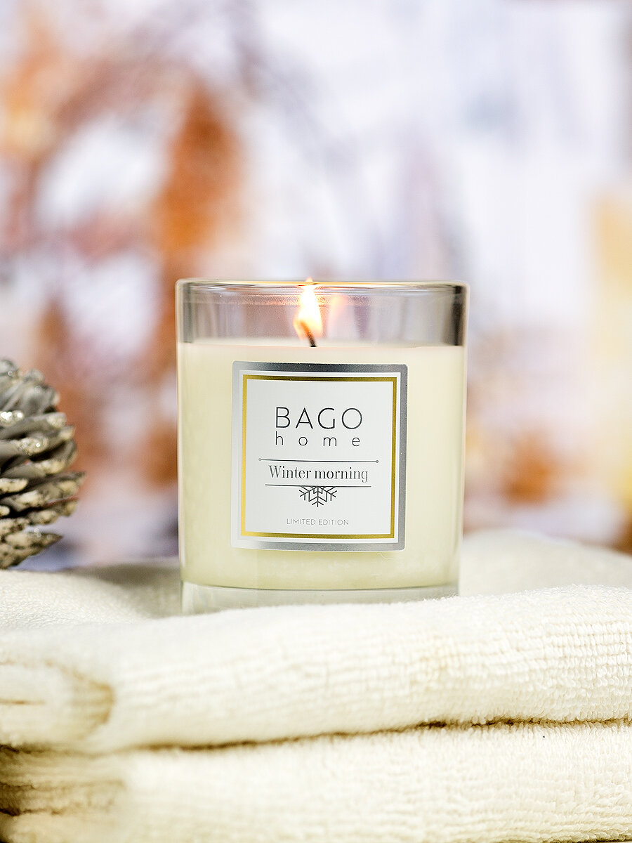 Морозное утро BAGO home ароматическая свеча 132 г Новогодняя коллекция