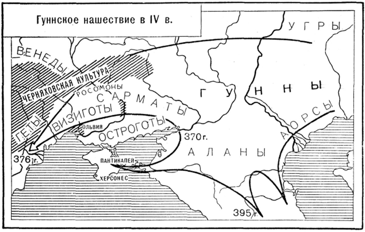 Гунны карта расселения